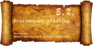Breitenbach Kilény névjegykártya